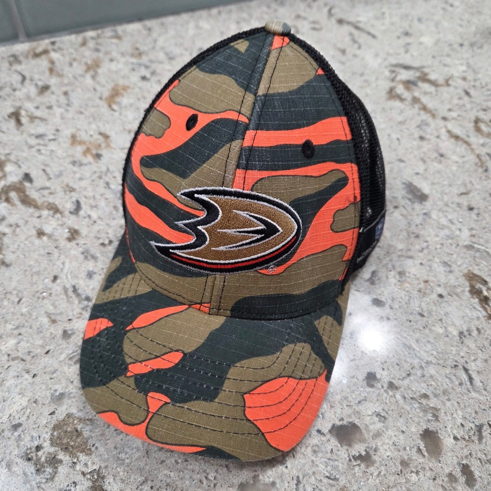 Anaheim Ducks Camo Trucker Hat Mesh Back Snapback Men